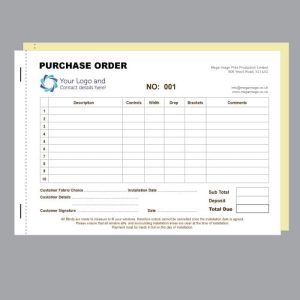 Blinds Purchase Order Form