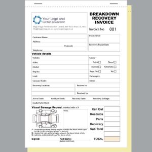 Breakdown Recovery Invoice Book