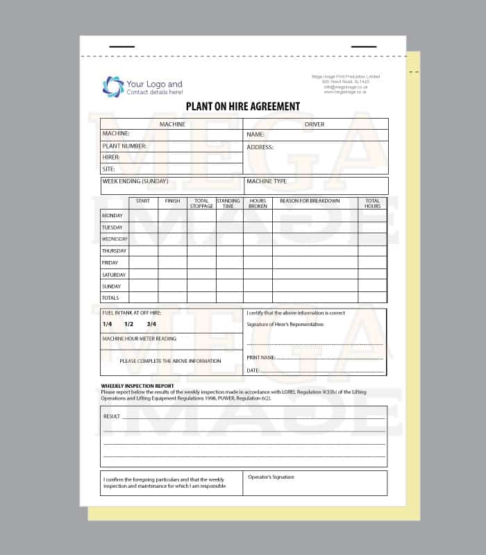Plant on Hire Custom Form