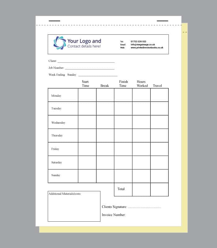 Time Sheet Form A5