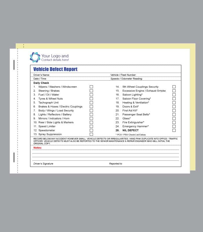 Vehicle Defect Report Form