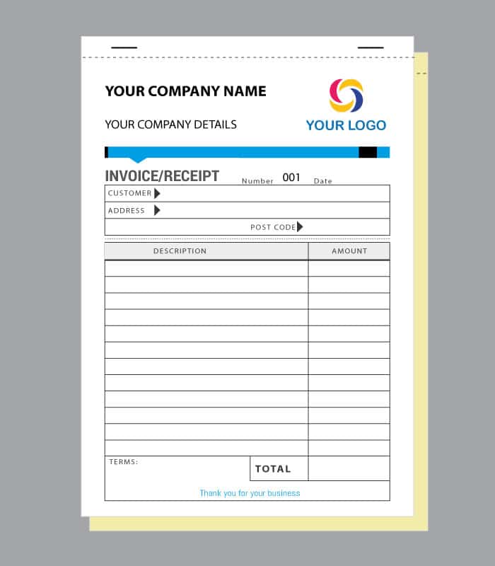 Personalised Invoice and Receipt Book A5