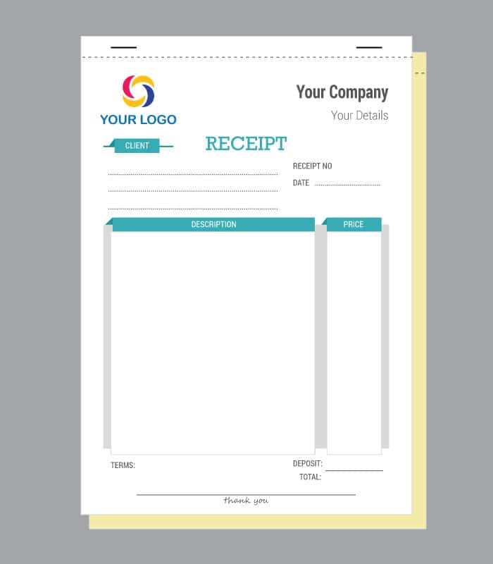 Personalised Invoice / Receipt Book A5