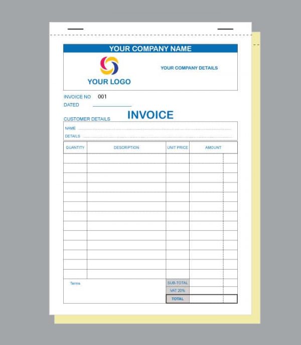 Personalised Duplicate NCR Invoice / Receipt Book