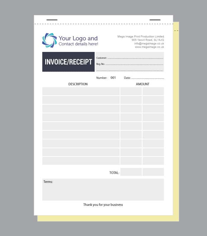 Personalised Invoice Receipt Book